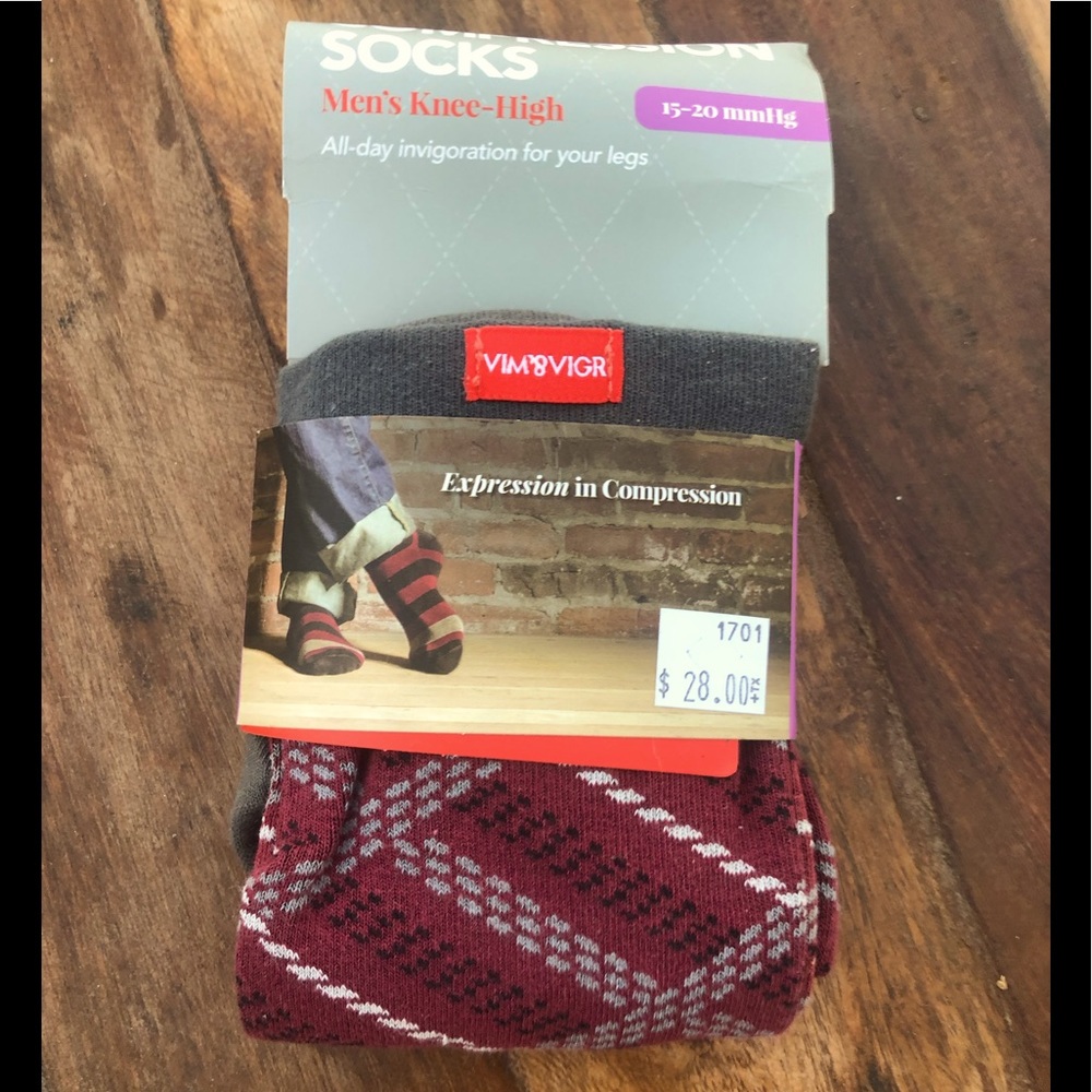 Vim&Vigr men’s knee high compression socks 15-20 mmHg